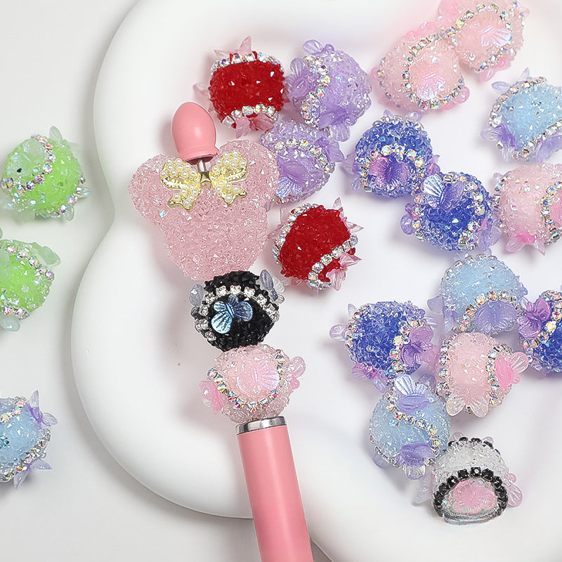 Wholesale 50PCS Straight Hole Three-dimensional Butterfly Beads